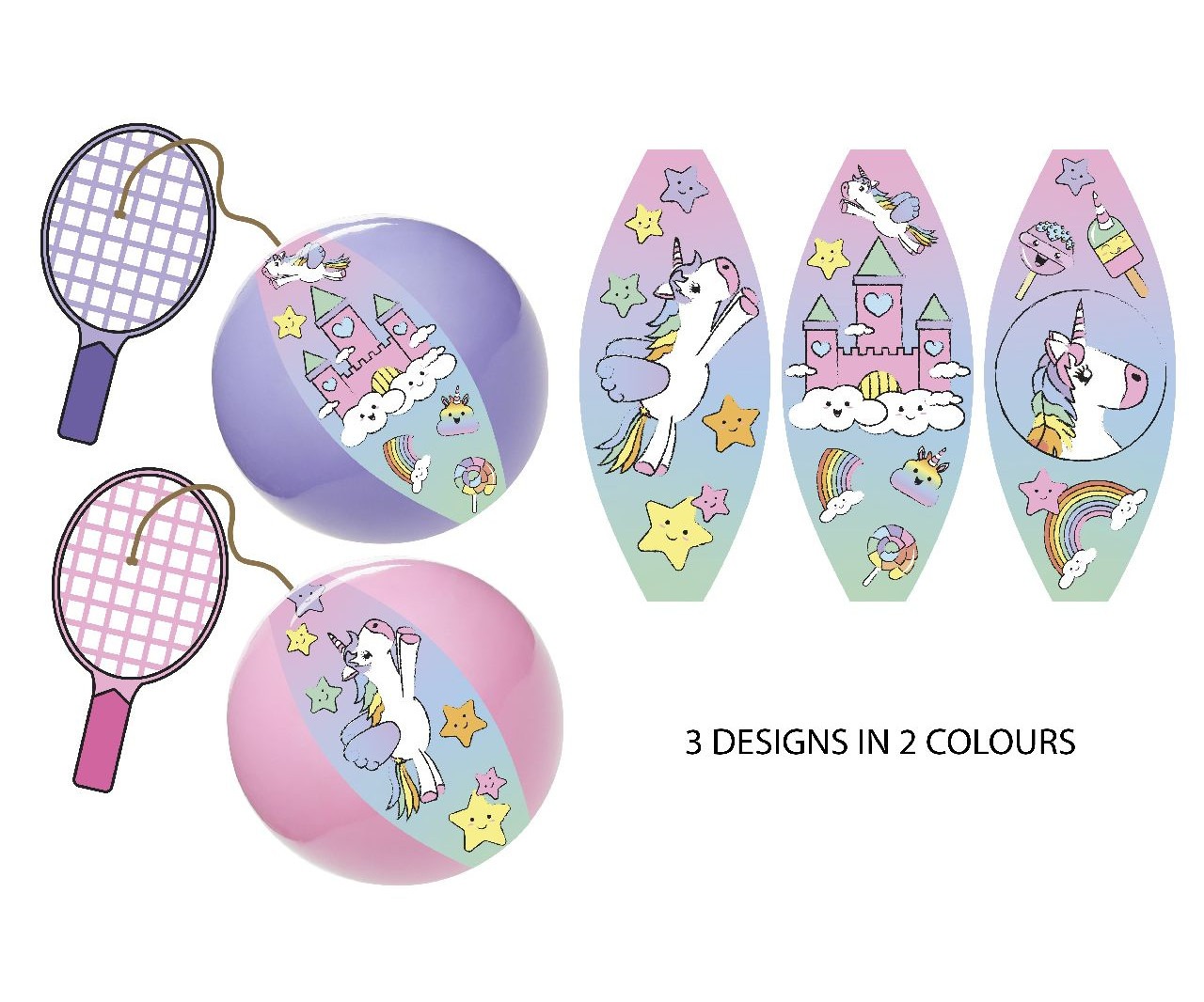 Racket batje met opblaasbare bal Unicorn 476909 | Bellus Toys