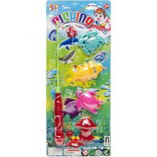 Visspel hengel met 4 dieren