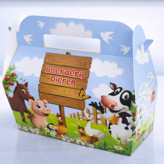 Verrukkelijke boerderijdieren menubox (Leverbaar eind feb. 2026)