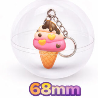 Capsule ijsje sleutelhanger assorti (68mm)