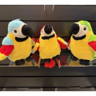 Sprankelende pluche papegaai