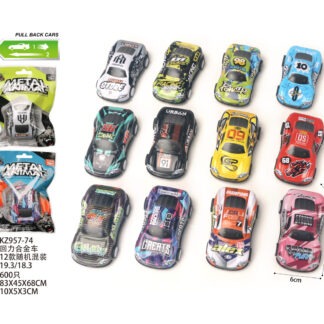 Snelle metalen raceauto met trekfunctie
