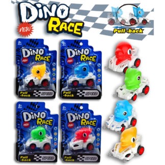 Vurige dino raceauto met terugtrekfunctie