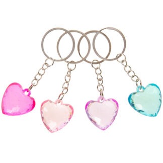 Transparante hartvormige sleutelhanger