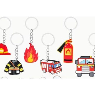 Vurige brandweerwagen sleutelhanger
