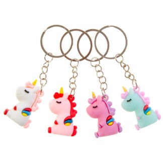 Fantasierijke zittende eenhoorn sleutelhanger