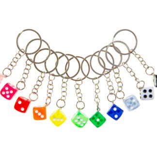 Opvallende dobbelsteen sleutelhanger